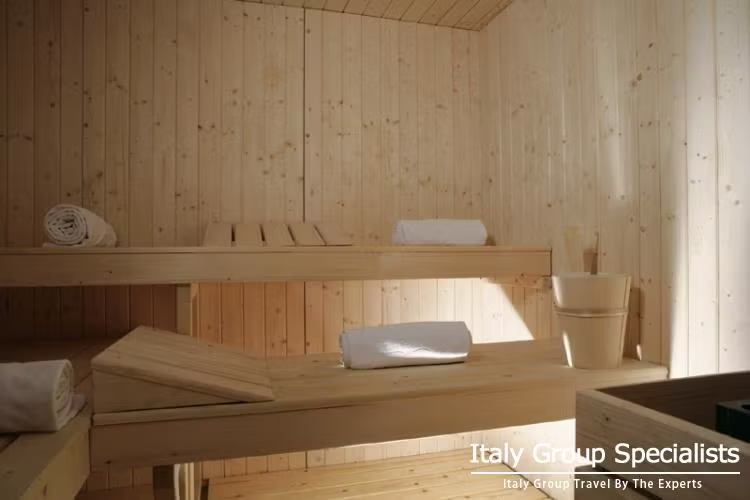 Sauna at the Fitness Facilities at the Hotel Universo, Rome