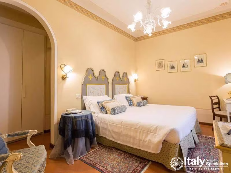 Classic Guest Room with Historic Touches at Hotel Villa Marsili in Cortona, Italy