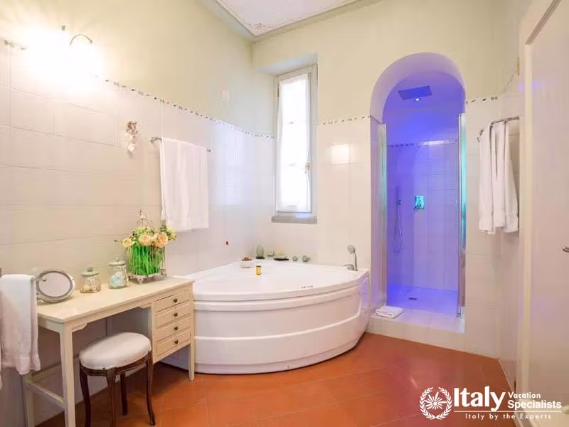 Luxurious Spa Bathroom at Hotel Villa Marsili in Cortona, Italy