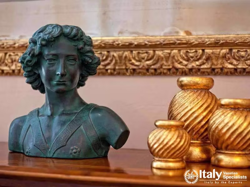 Classic Sculptures and Decor Details at Hotel Villa Marsili in Cortona, Italy