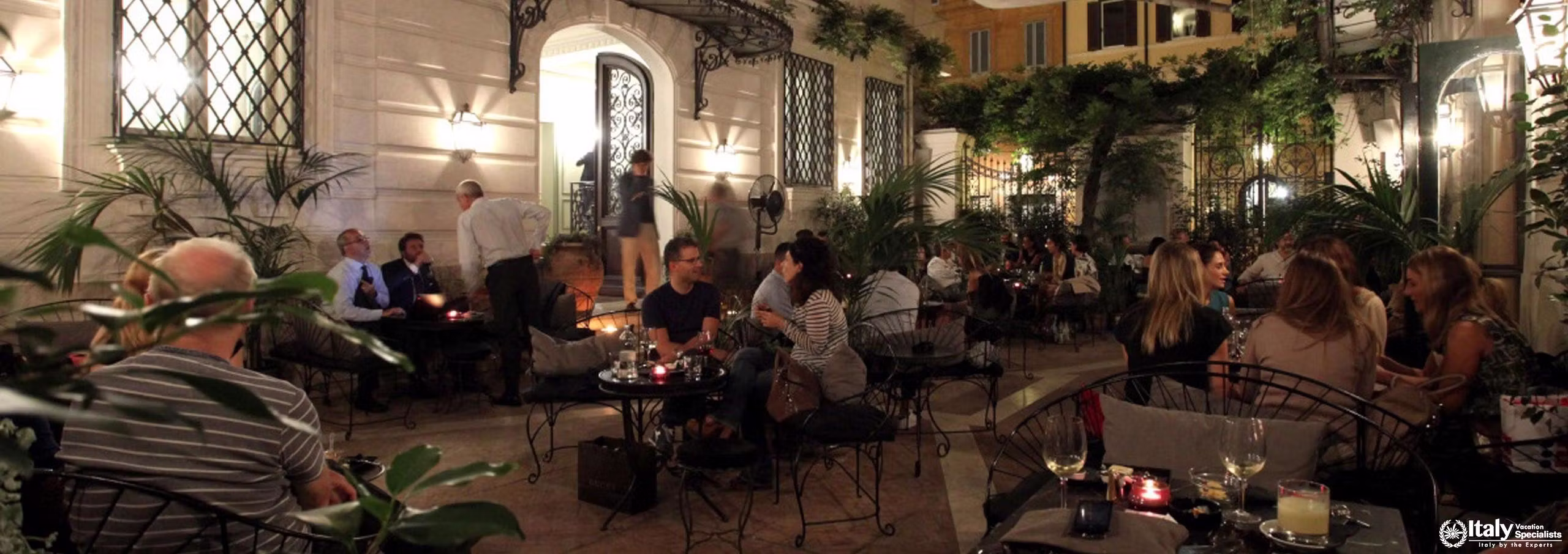 Outside sitting area in Hotel Locarno
