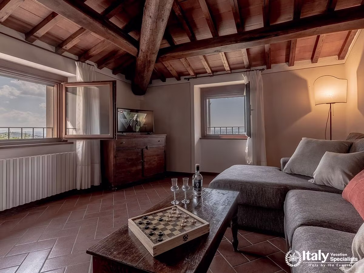 Cosy Lounge with Countryside Views at Villa Buccelletti