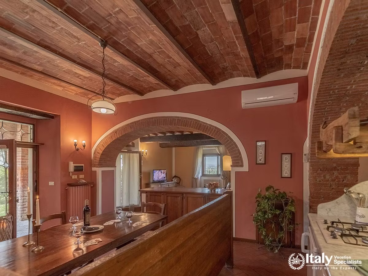 Rustic Kitchen and Dining Space at Villa Buccelletti