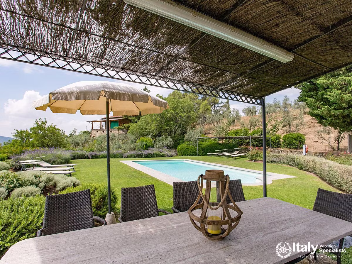 Covered Outdoor Dining Area at Villa San Martino