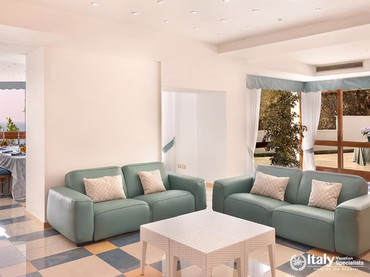 A Relaxing and Airy Living Room at Villa Esattezza