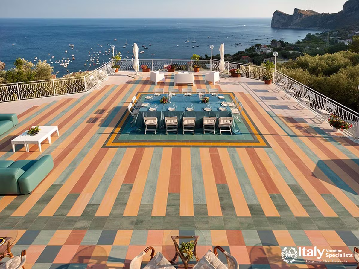 Panoramic Mediterranean Views from Villa Esattezza’s Terrace