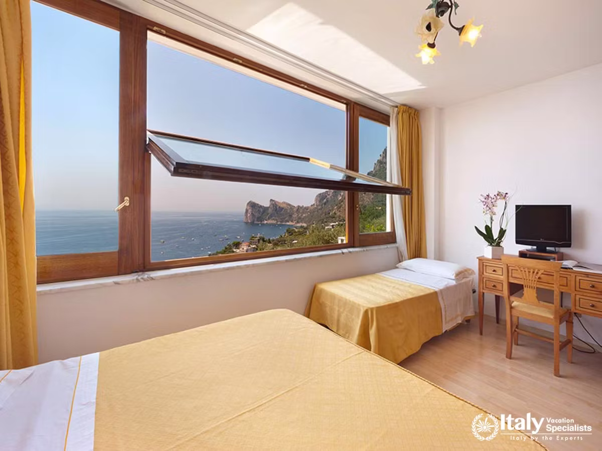 Panoramic Coastal Views from a Spacious Guest Bedroom