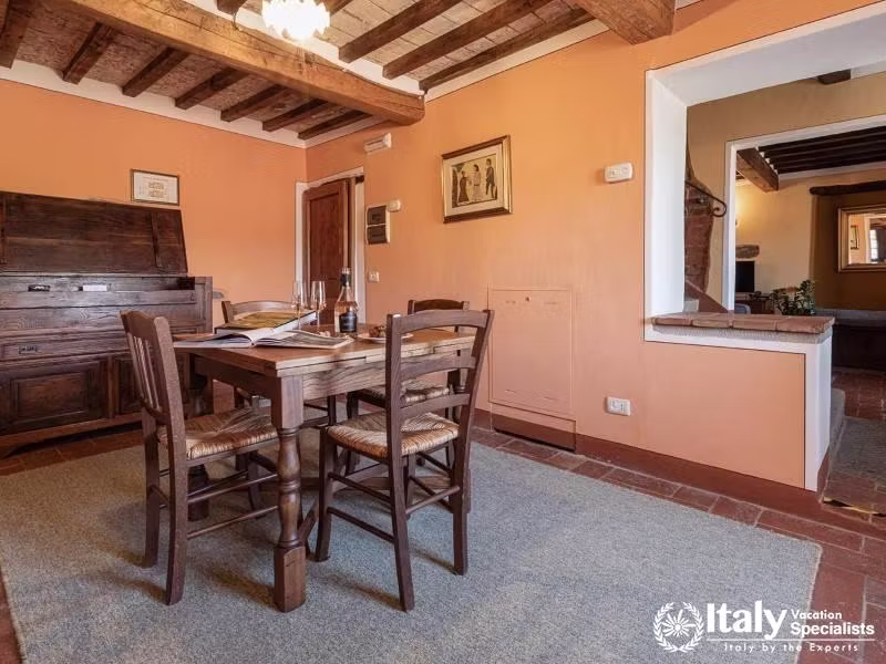 Dining Area: Enjoy meals in a cozy, rustic dining space.