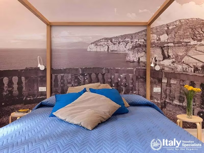 Scenic Wall Murals and Luxurious Comfort at Tasso Luxe Stay in Sorrento, Italy