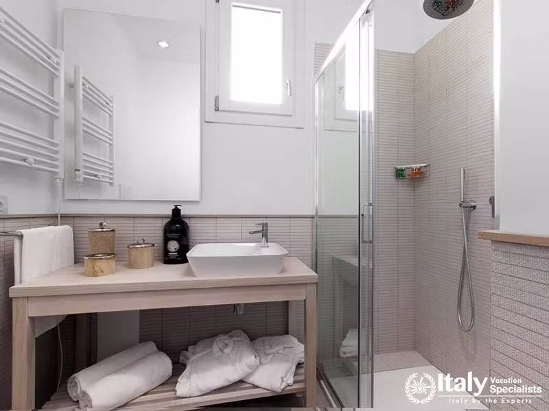 Contemporary Bathroom with Floral Decor at Duomo Delight in Sorrento, Italy