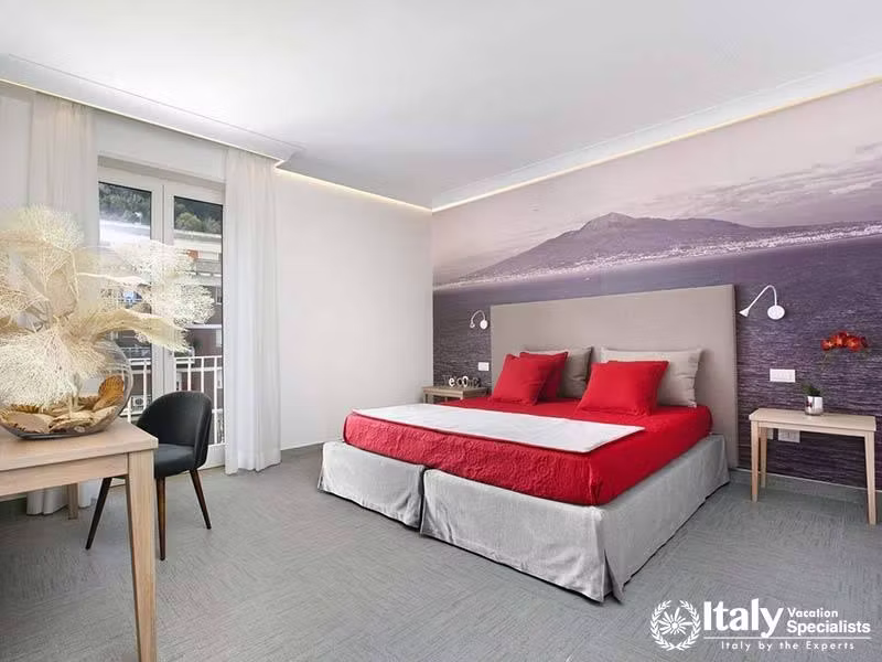 Luxurious Master Bedroom at Duomo Delight in Sorrento, Italy