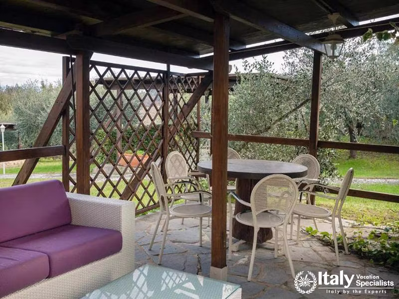 Charming Tuscan Apartment Entrance at La Dimora del Gazebo in San Gimignano, Italy