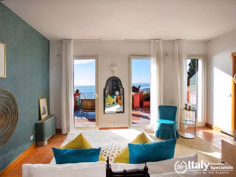 Seaside Sophistication on Villa Sontuosos Private Patio in Taormina