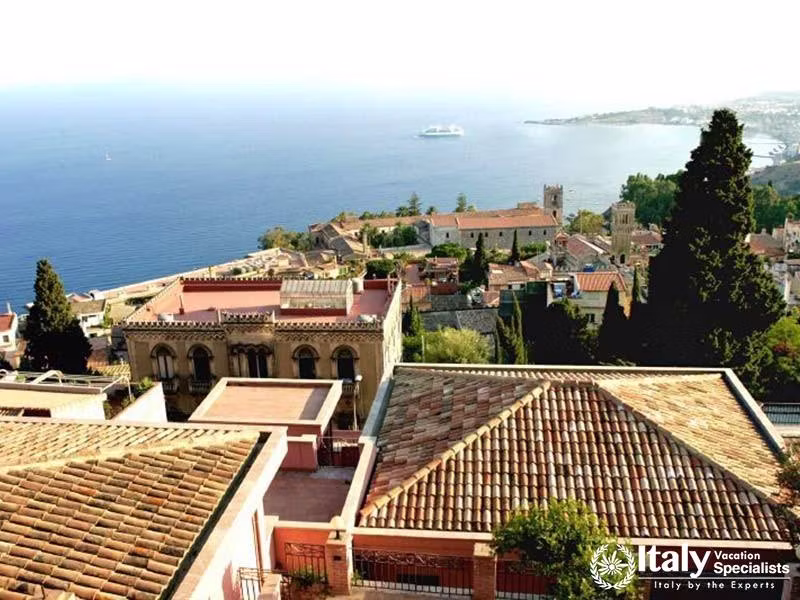 Villa Sontuosos Aerial Coastline Perspective in Taormina