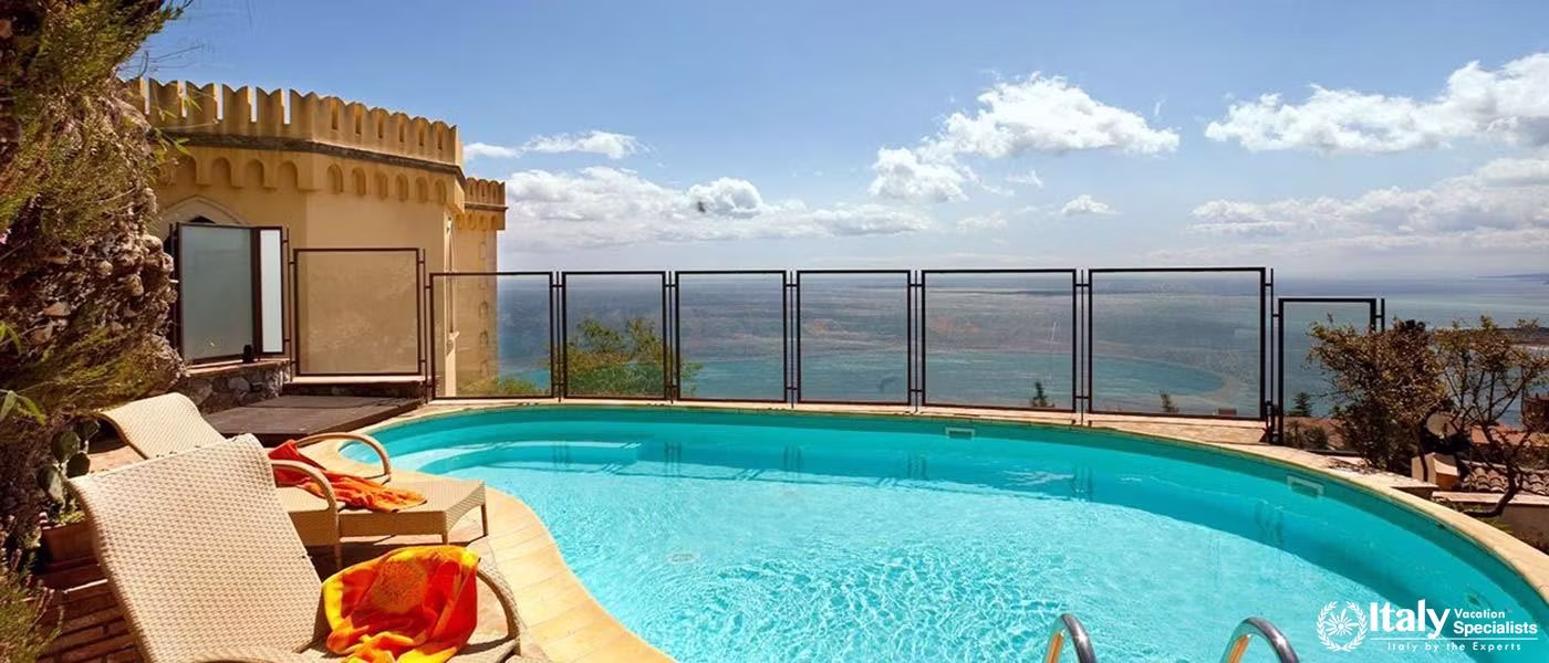 Luxury by the Blue: Villa Sontuoso's Cliffside Pool with a View in Taormina