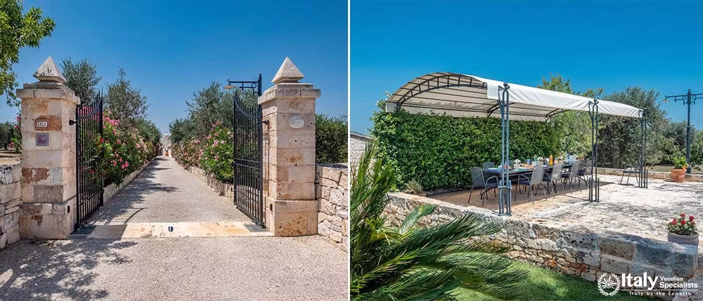 Entrance and wonderful outdoor furniture of Casa Deva