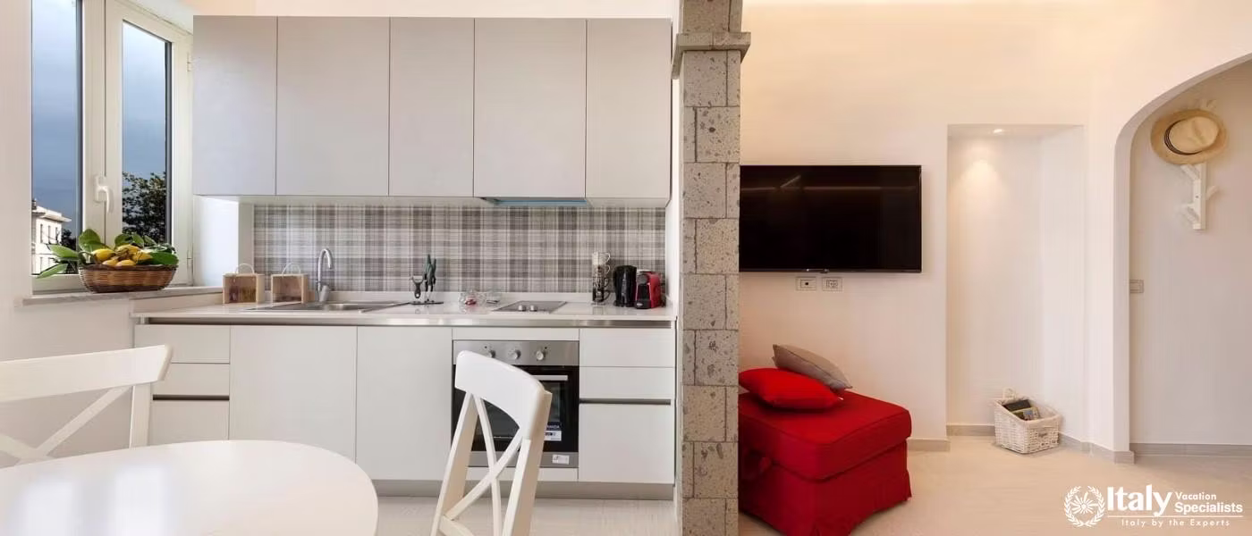 Fully Equipped Modern Kitchen at Tasso Luxe Stay in Sorrento, Italy