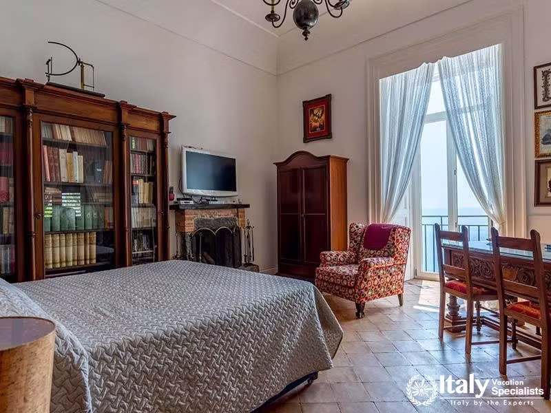 Elegant Comfort: Classic Bedroom with Views at Villa Dei Sogni in Amalfi Coast, Italy