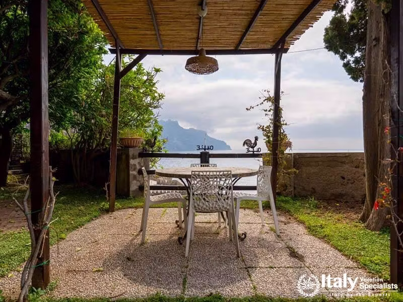Idyllic Dining Spot: Sea Breeze and Scenery at Villa Dei Sogni in Amalfi Coast, Italy