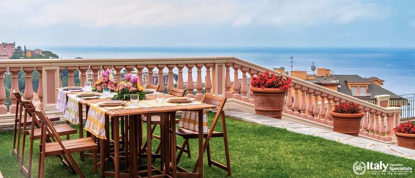 Outdoor Dinning Area with Wonderful Views from Villa MareLuna
