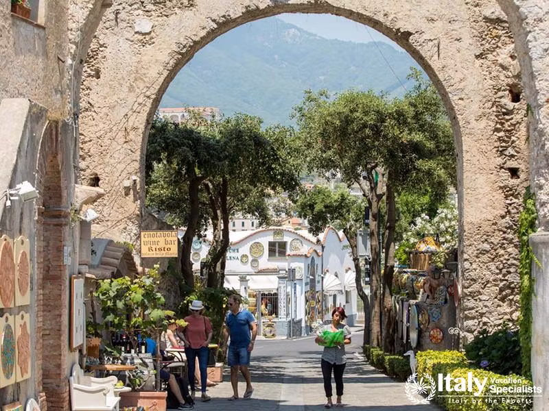 Ravello, Italy - June 16, 2017 Ravellio a town and comune situated above the Amalfi Coast. Italy. It