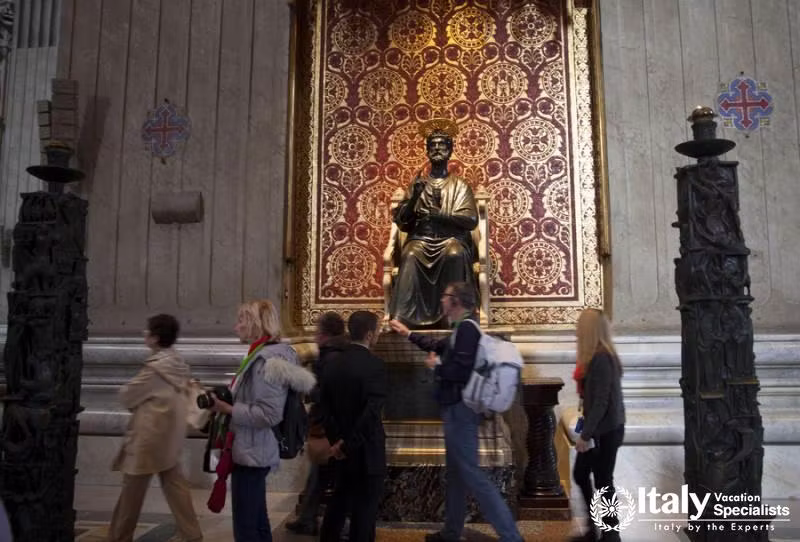 Rubbing St. Peters foot for luck