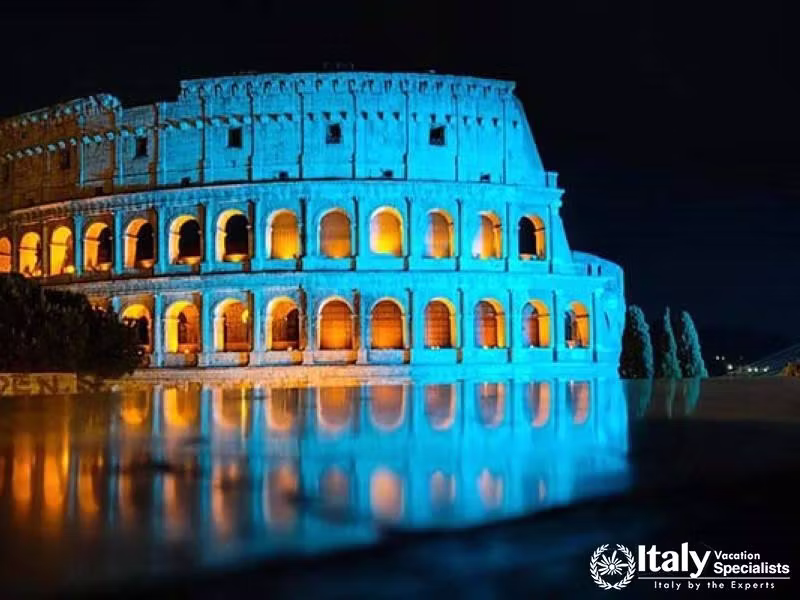 See the Colosseum in a new light with its stunning night illumination.