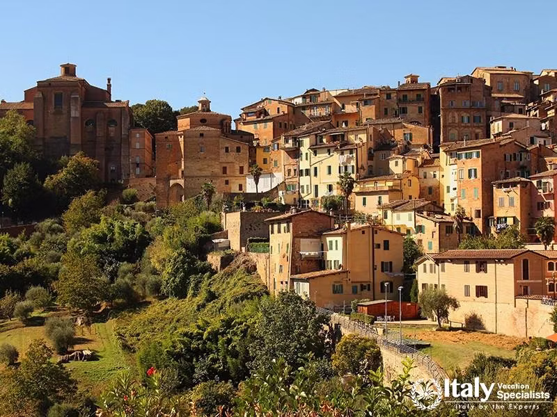 Panoramic view of the city in Siena in Italy, Tuscany