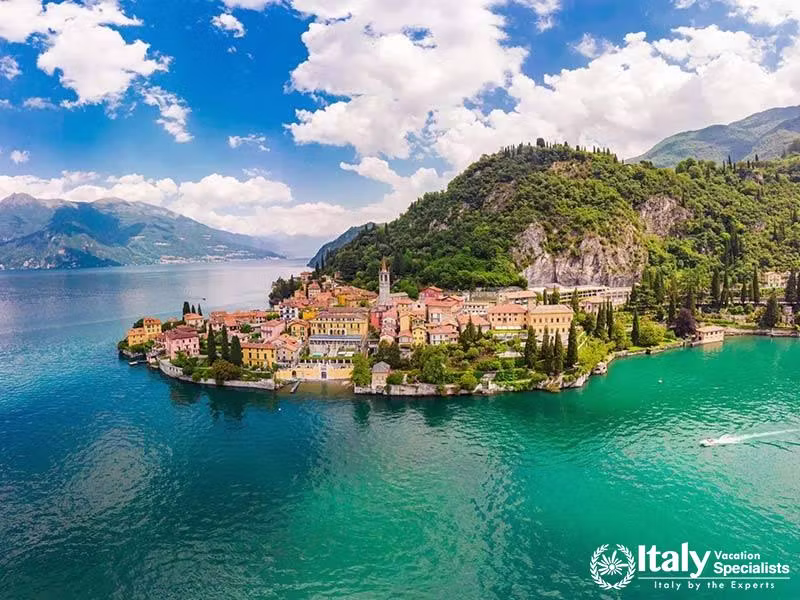 Lake Como - famous for its serene, picturesque landscapes surrounded by mountains, with Christmas ma