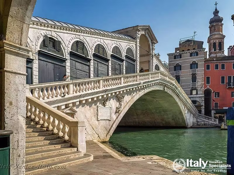 Rialto Bridge - One of Veniceâ€™s most iconic bridges, offering stunning views of the Grand Canal