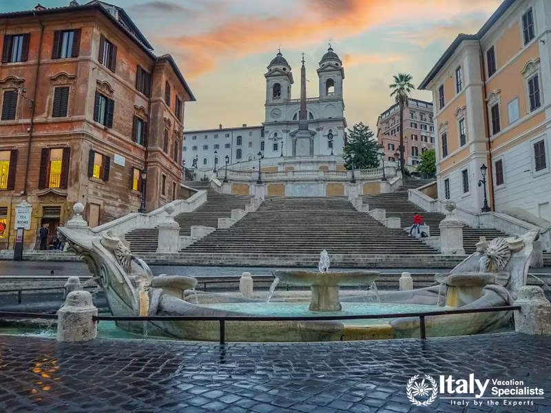 The Spanish Steps and Fountain in Rome