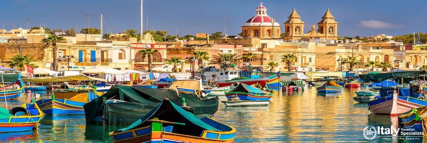 Stunning View of Marsaxlokk Harbour in Malta