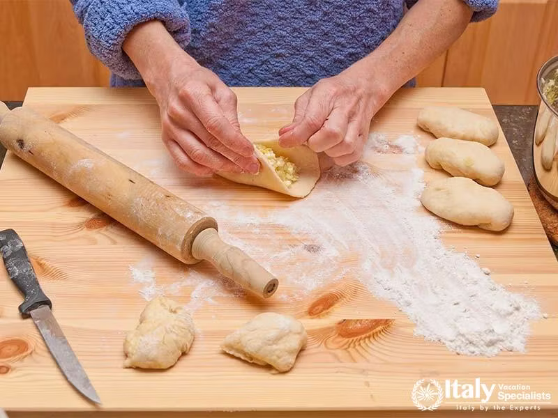 Rolling Dough at the Amalfi Coast Cooking Class