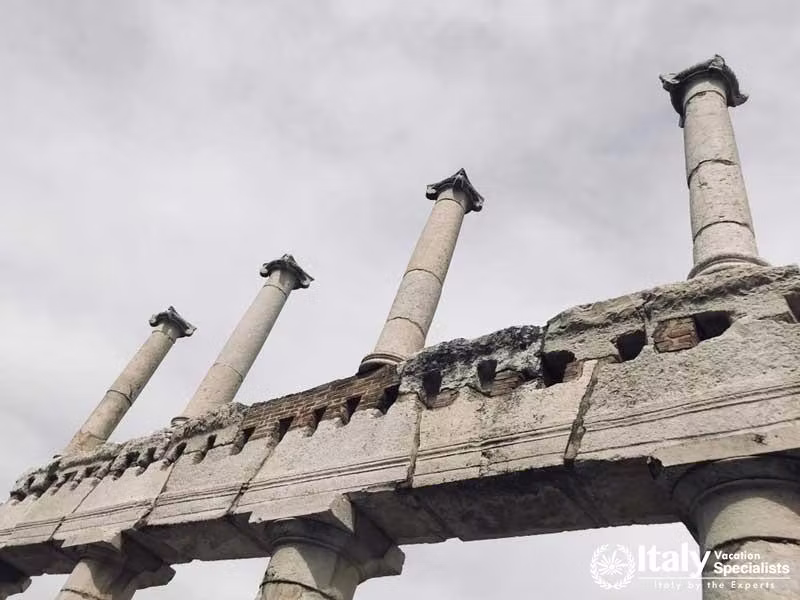 View of incredible ruins of Pompeii