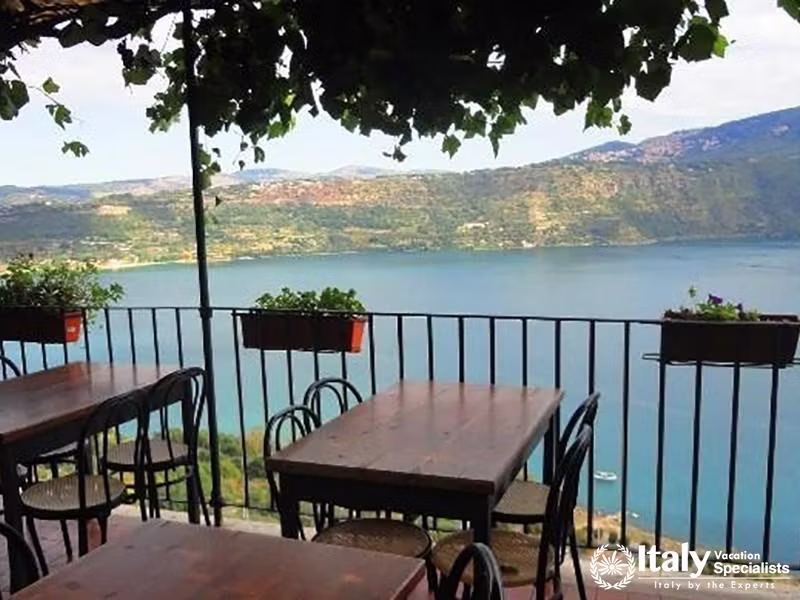 Terrace overlooking lake Albano as seen from Castello Gandolfo, Photo by Jesse Andrews