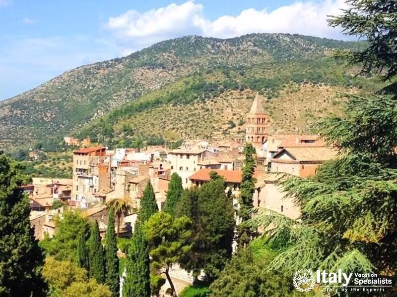 Town of Tivoli where the Tivoli Gardens are Located outside of Rome, Italy
