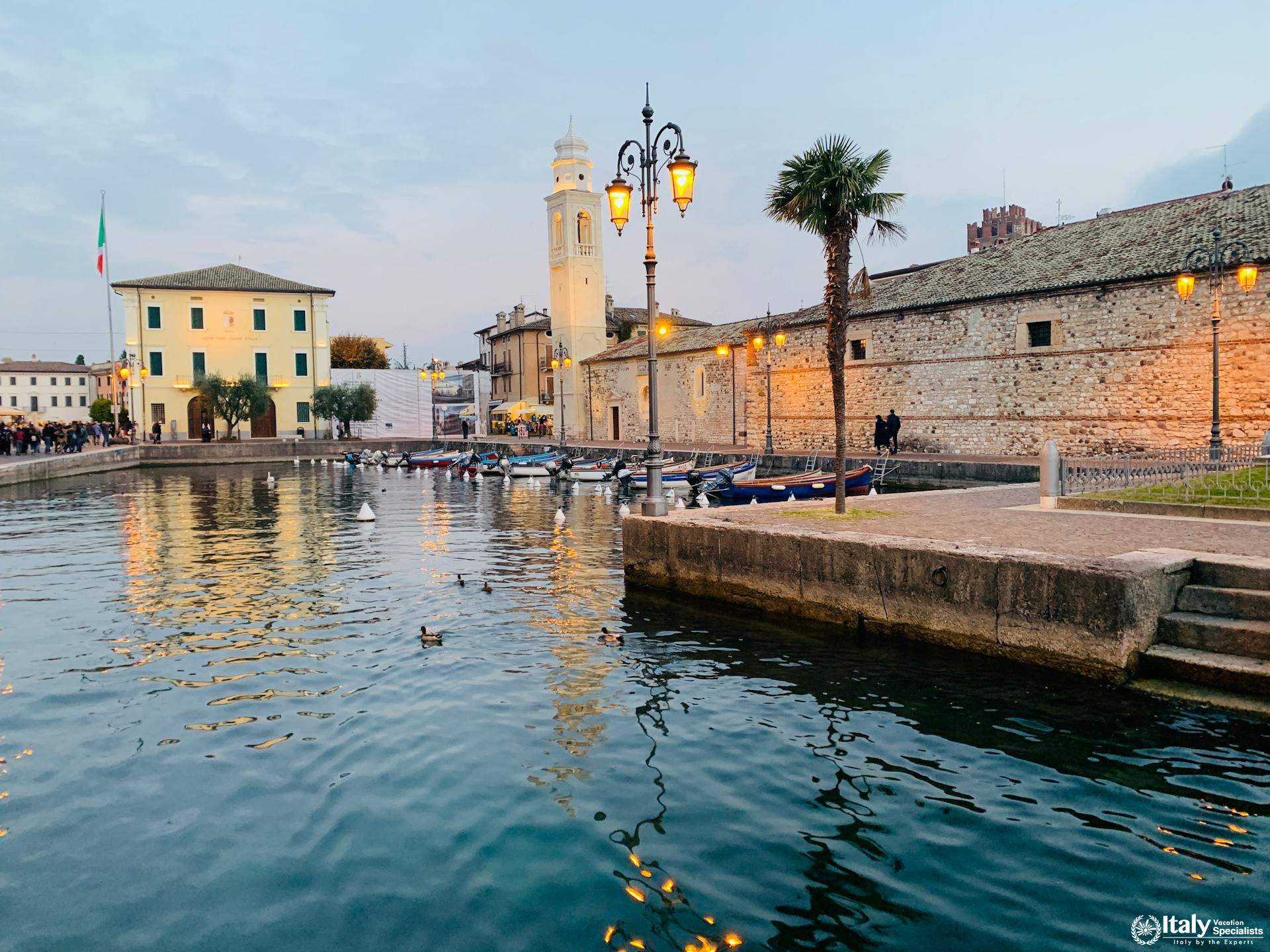 Lazise Harbor and Historic Lakeside Walls on Lake Garda