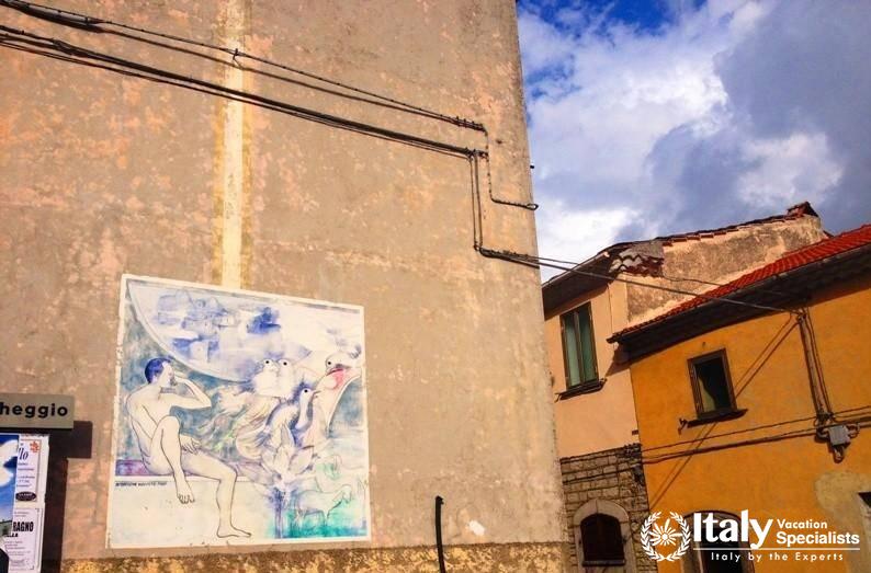 Murals as seen in Pietrabbondante in the heart of the Molise region