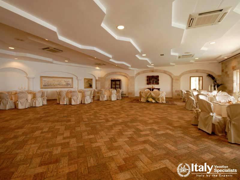 Beautiful restaurant hall of Il Bastione Restaurant, Polignano a Mare