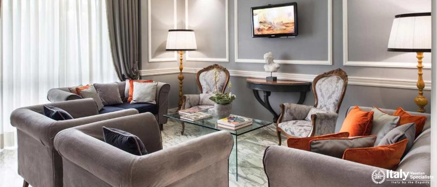 Luxury Lounge Area in Hotel Rapallo Florence, Elegance in Florence