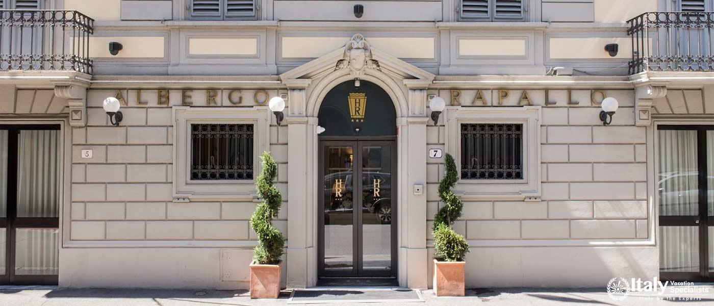 Grand Entrance of Hotel Rapallo Florence, Classic Italian Elegance