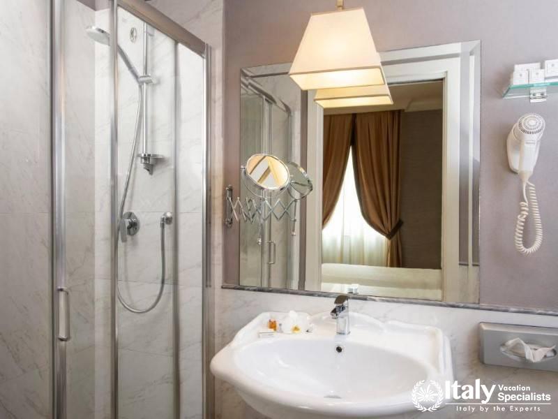 Marble Bathroom Details in Hotel Rapallo Florence Italy | Refined Amenities