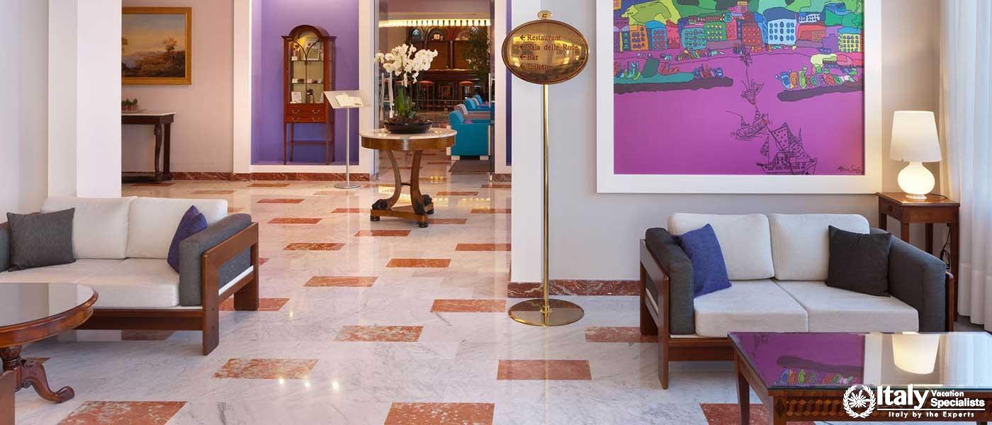 Lavish interior in Hotel Continental Sorrento
