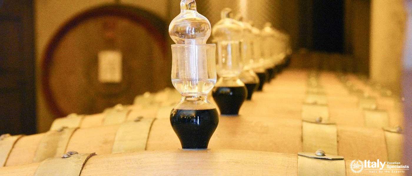 Barrel storage room in Winery Solaria Patrizia Cencioni