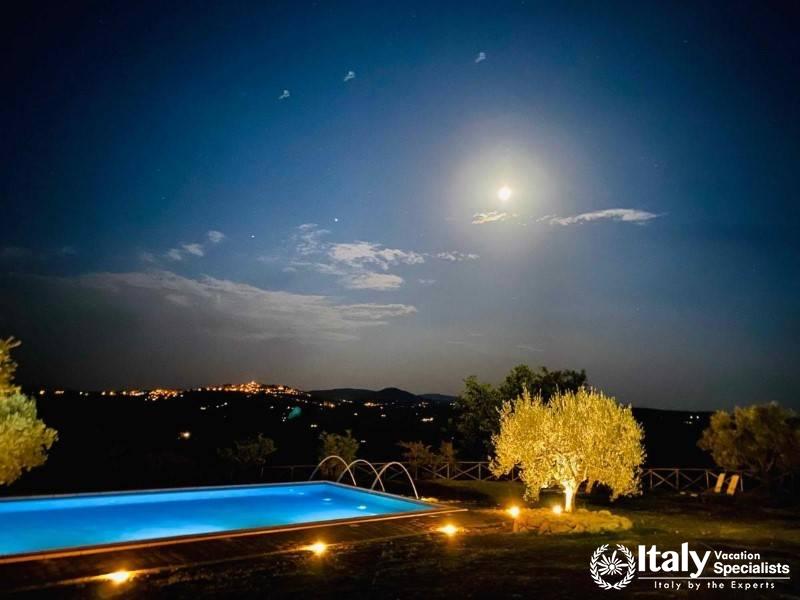 Moonlit Tranquility at Relais La Chiusas Pool