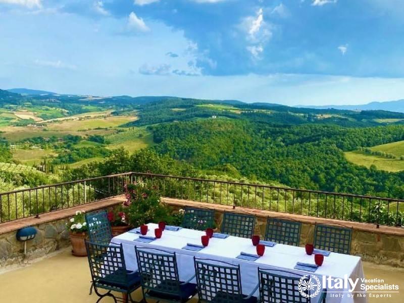 Dining with a View at Relais La Chiusas Terrace