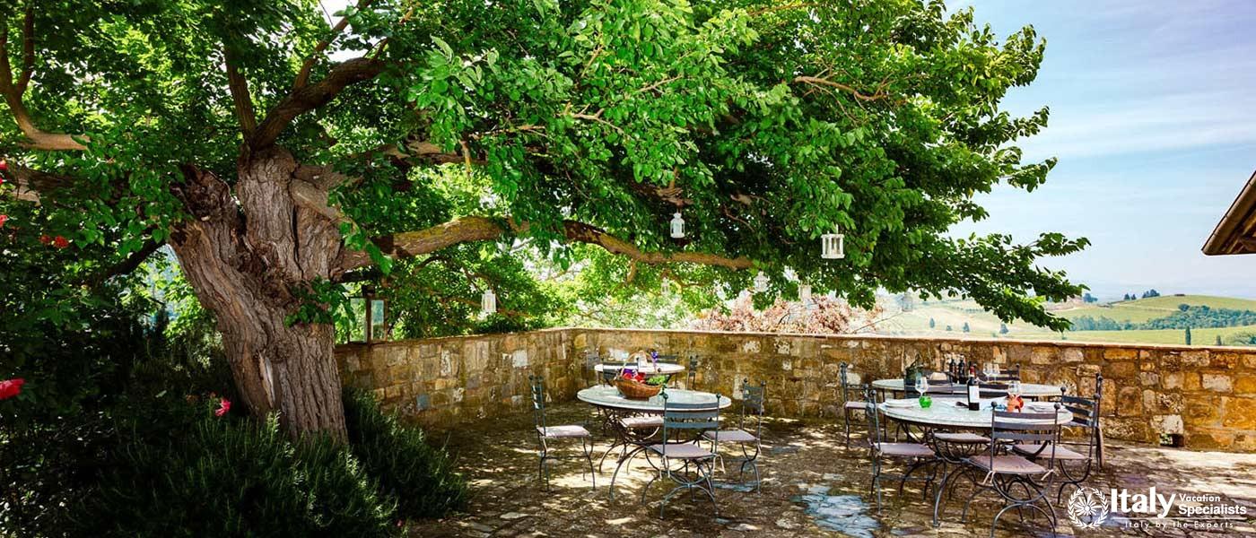 Dine al fresco under the lush canopy of our picturesque outdoor terrace.