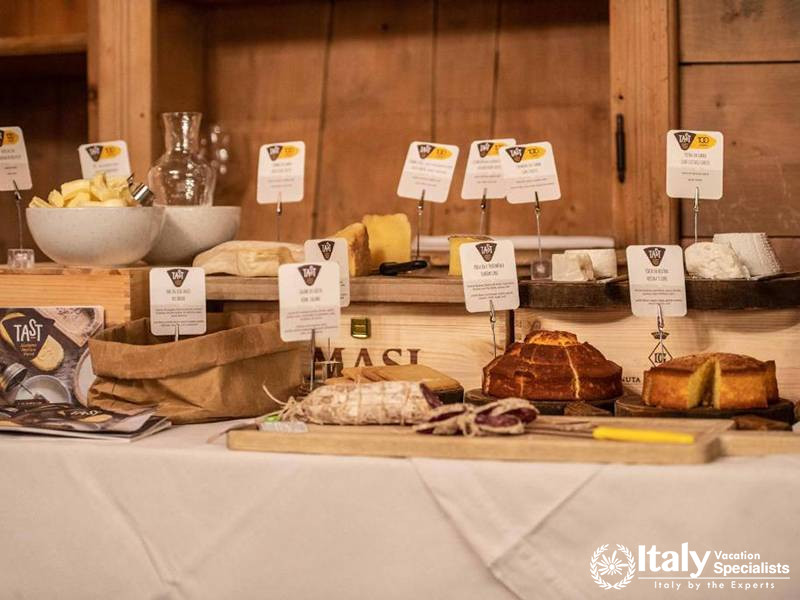 Selection of Artisan Cheeses in Bivio Hotel Plaza in Livigno, Italy