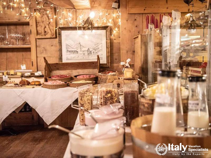 Breakfast Buffet with Variety in Bivio Hotel Plaza in Livigno, Italy