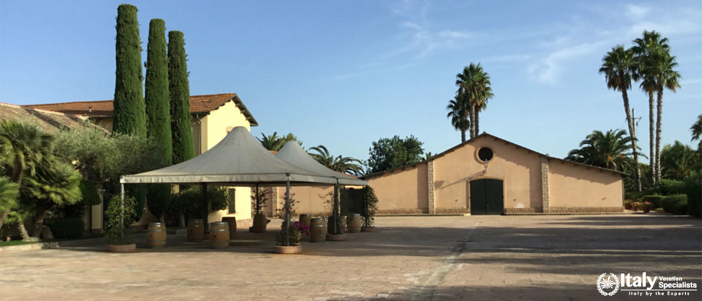 Experience the Beautiful Vineyard Courtyard at Sella&Mosca Winery in Alghero